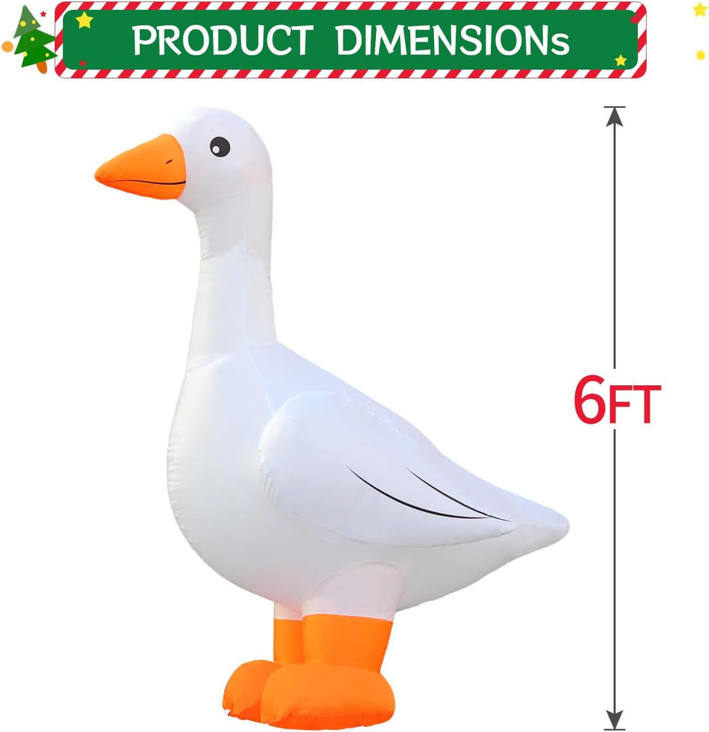 domkom 6ft goose inflatables christmas spring, farm ranch, side view