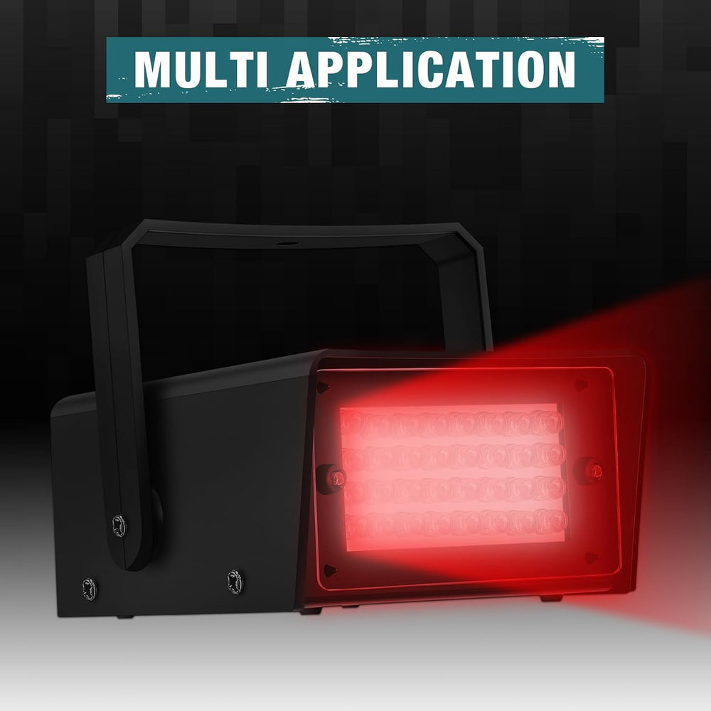 Treela 4 Pack Strobe Party Light Small Bright LED Outdoor, Red, 32 LED