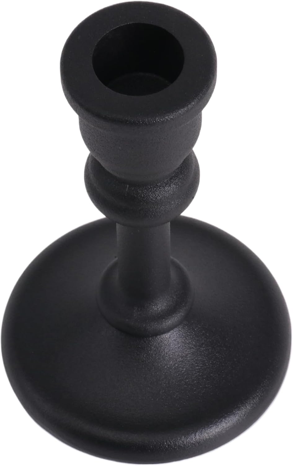 Black Heavy Candlestick Holders Taper Candle Holders Set of 3, Golden Candles...