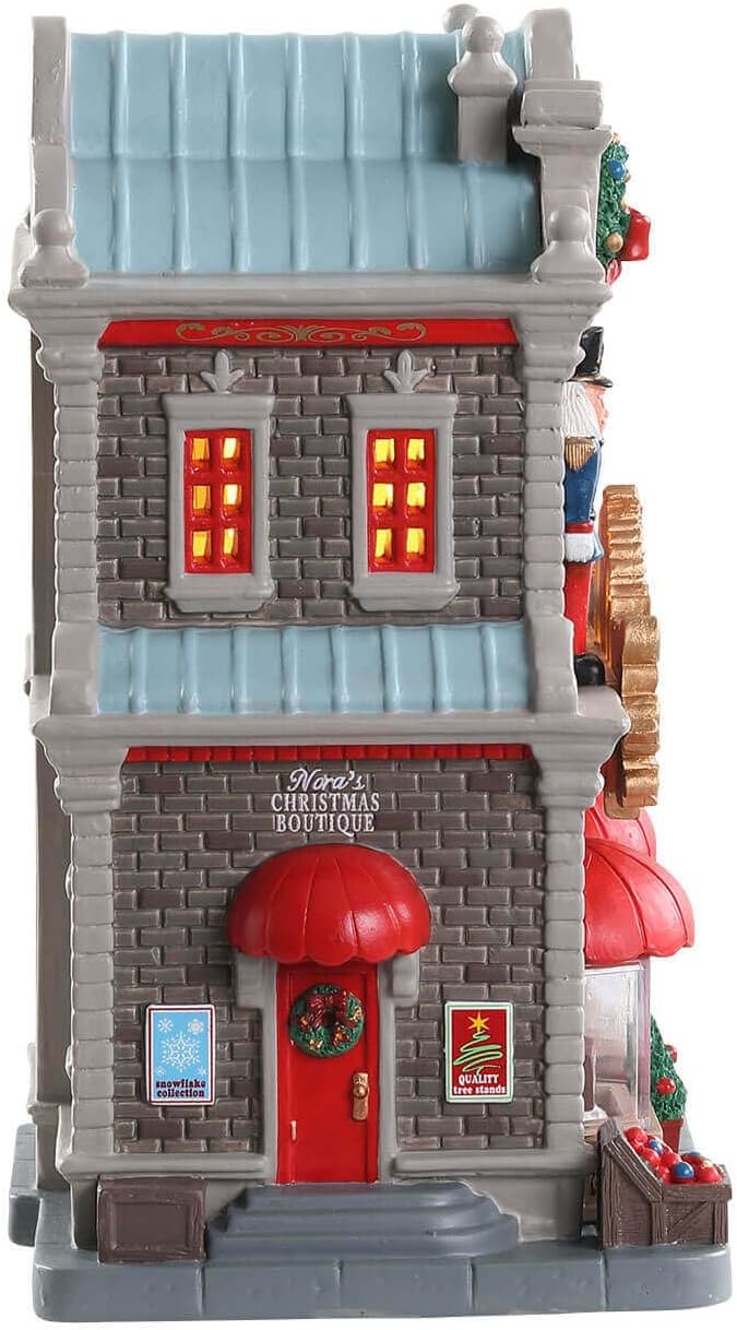 lemax 85344 caddington collection nora’s christmas boutique lighted, close-up detail