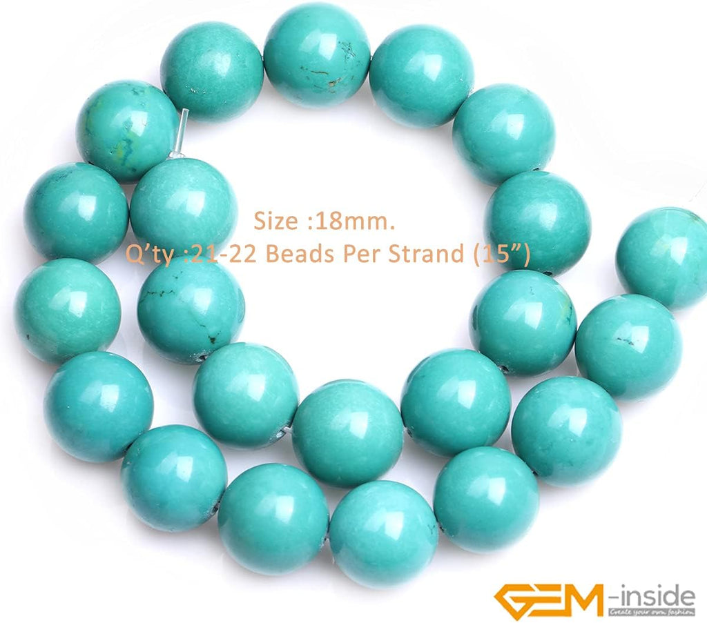 gem-inside 18mm natural old turquoise dyed gemstone loose shown in use