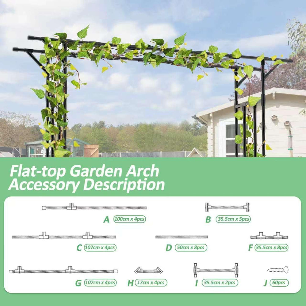 Garden Arch Trellis - 79" L x 86" H Supersize Flattop Garden Arch