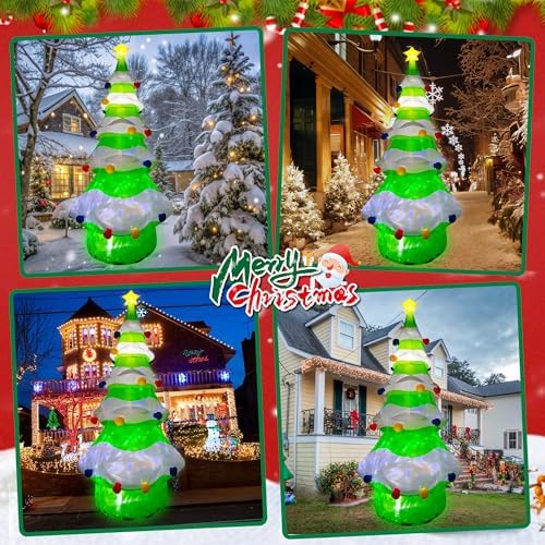 SEASONBLOW 12 FT Giant Inflatable Christmas Tree Xmas Decoration for Blow Up Built-in Lights for Yard Indoor Outdoor Lawn Yard Garden Holiday