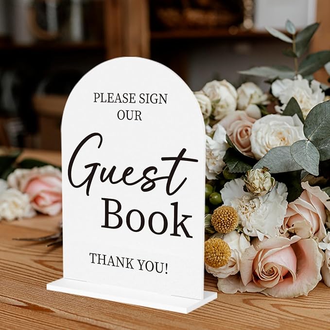 Wedding Guest Book Sign, Photo Guest Book Sign Desk Decor, Wedding Engagement Bridal Shower Reception Party Table Desk Acrylic Decor