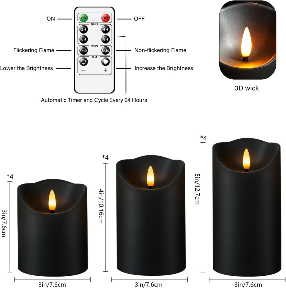 kakoya Flameless LED Candles Battery Operated with Remote and Timer,Flickerin...
