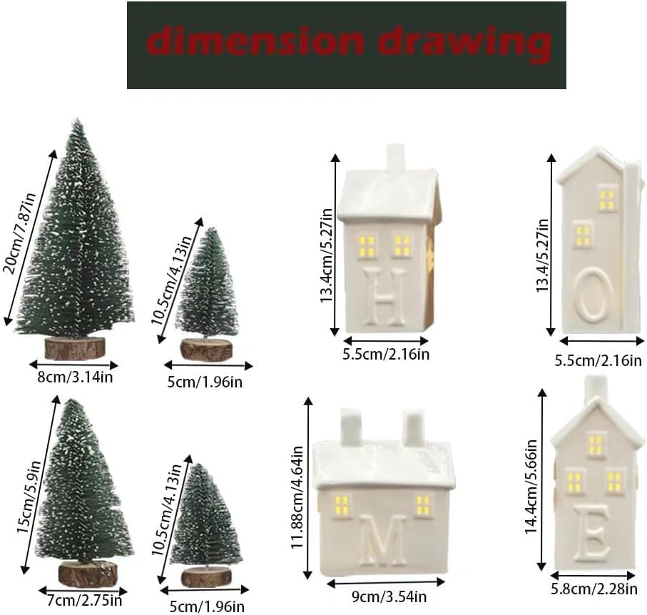 christmas village set ceramic christmas house with led on a desk or shelf