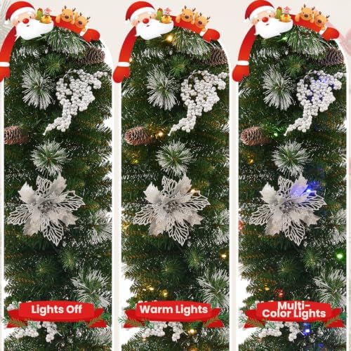 9 FT Pre-Lit Christmas Garland, Color-Changing Lights and Remote