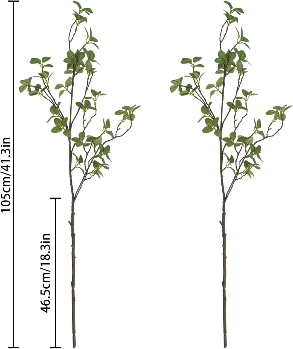 6 pcs Artificial Greenery Stems, 41.3’’ Tall Fake Plants Branches Faux Greene...
