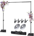 HYJ-INC Pipe and Drape Photography Backdrop Stand Kit Adjustable Photo Background Stand 10ft x 6.5ft with Metal Base for Parties Weddings Birthday Party Events Photo Booth