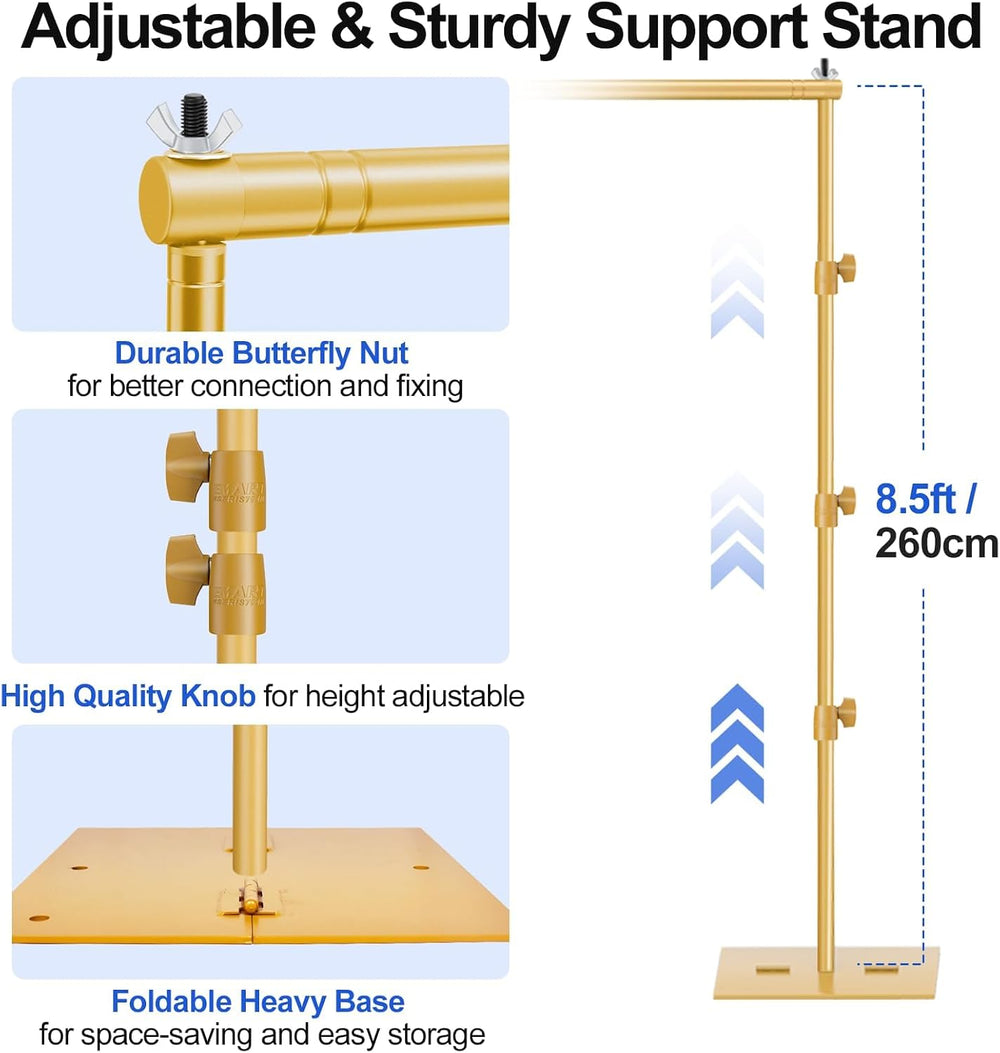 EMART Backdrop Stand Heavy Duty 8.5x10ft Adjustable Pipe and Drape Stand