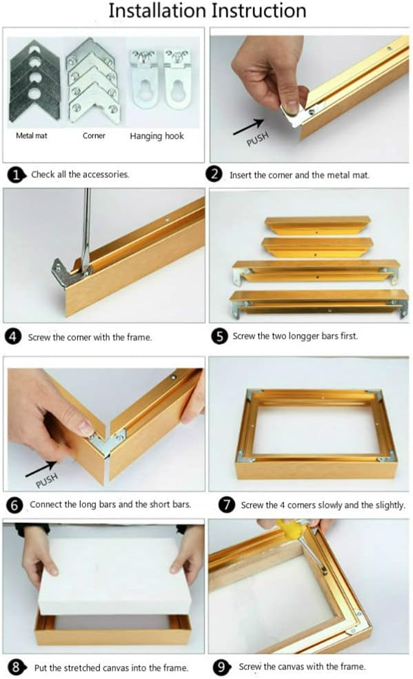 diy metal floating frame for 14x14“ canvas painting, side view