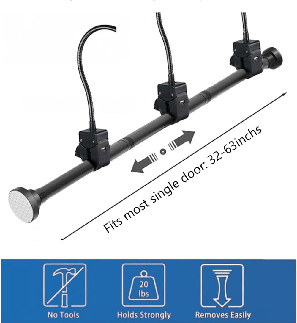Garland Hanger for Front Door Frame, 30-63 in, 3 Hooks, No Drill