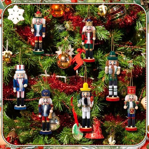 Liliful Christmas Nutcracker Ornament 18 Wooden Hanging Tree Decor, Elegant