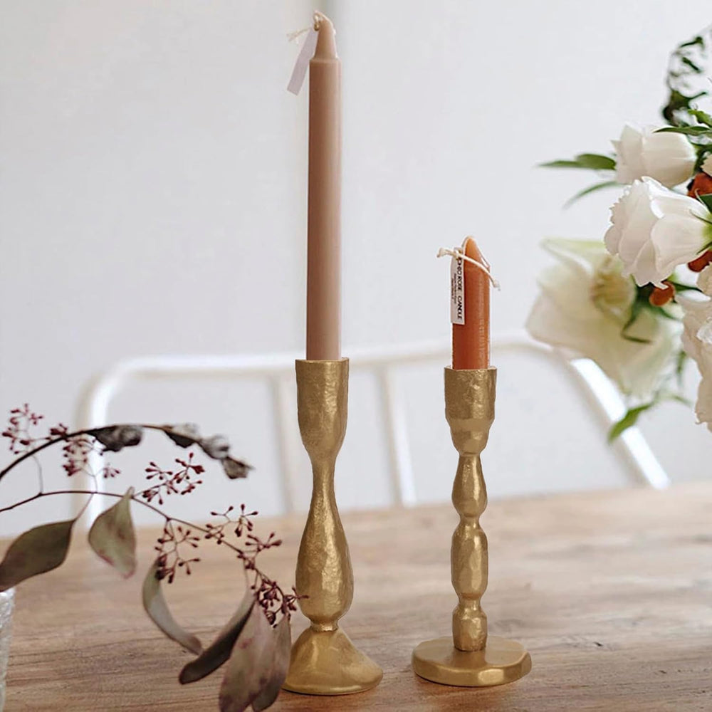 Antique Brass Handcrafted Iron Taper Candle Holders