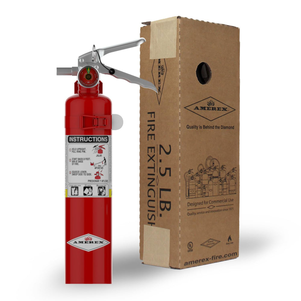 Amerex B417, 2.5 lb. ABC Dry Chemical Class A B C Fire Extinguisher with Wall...
