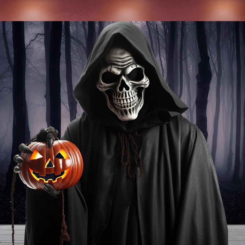10x8 FT Spooky Forest Backdrop Scary Halloween Themed Party Photo Backdrop Dark Misty Woods Party Decorations Academia Photography Background Photo Booth Props Polyester