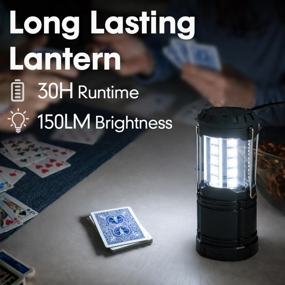 4 Pack Rechargeable Emergency Lanterns for Power Outages, USB-C & Solar B...