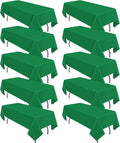 10 Pack Green Tablecloths for 6ft Rectangle Tables 60 x 102 Inch - Polyester Table Cover Stain and Wrinkle Resistant Washable Fabric Table Clothes for Wedding Party Banquet Reception Restaurant