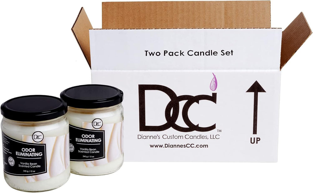 Vanilla Two Pack Odor Eliminating Highly Fragranced Candle - Eliminates 95% o...