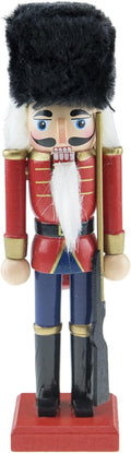 Clever Creations British Soldier 8 Inch Traditional Wooden Nutcracker, Festive Christmas Décor for Shelves and Tables