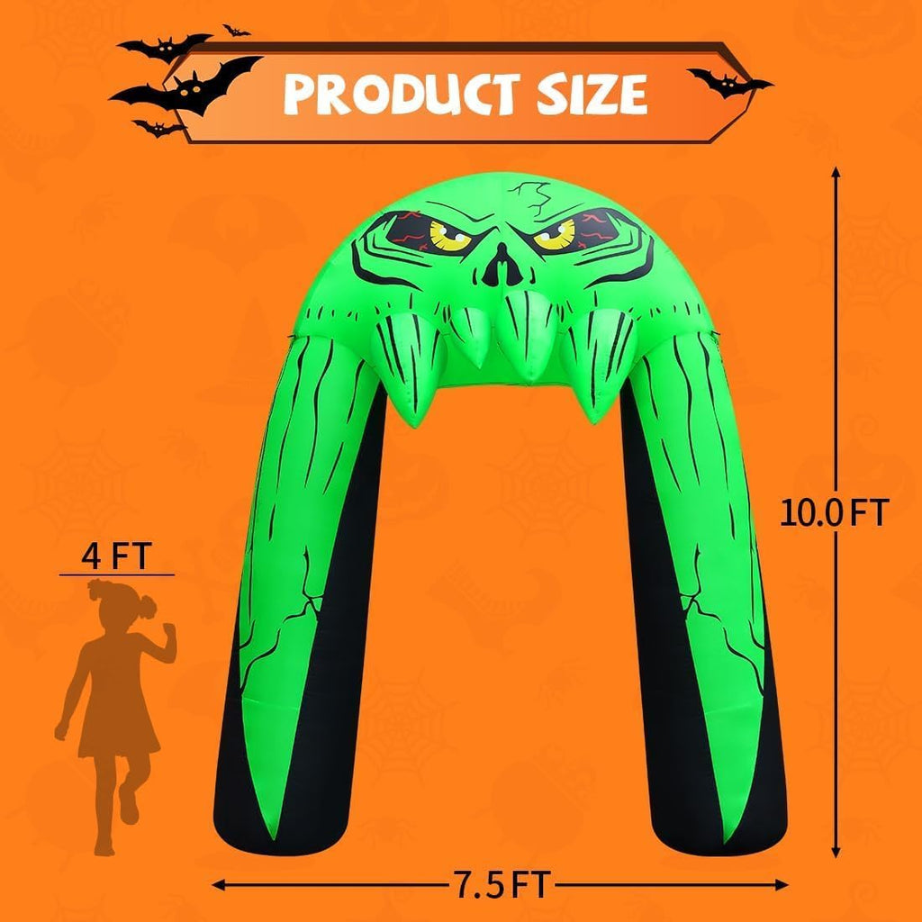 comin 10 ft halloween inflatables archway outdoor decorations showing dimensions