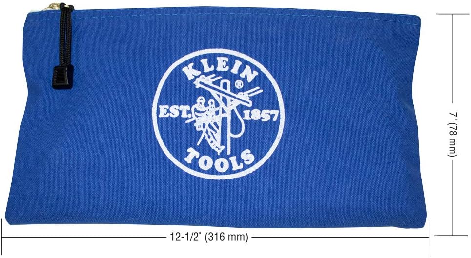 Klein Tools 5140 Canvas Zipper Bag, Tool Pouch, Bank Deposit Utility Bag, 12....