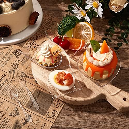 400 Pcs Mini Appetizer Plates Disposable, Classic Style, Clear