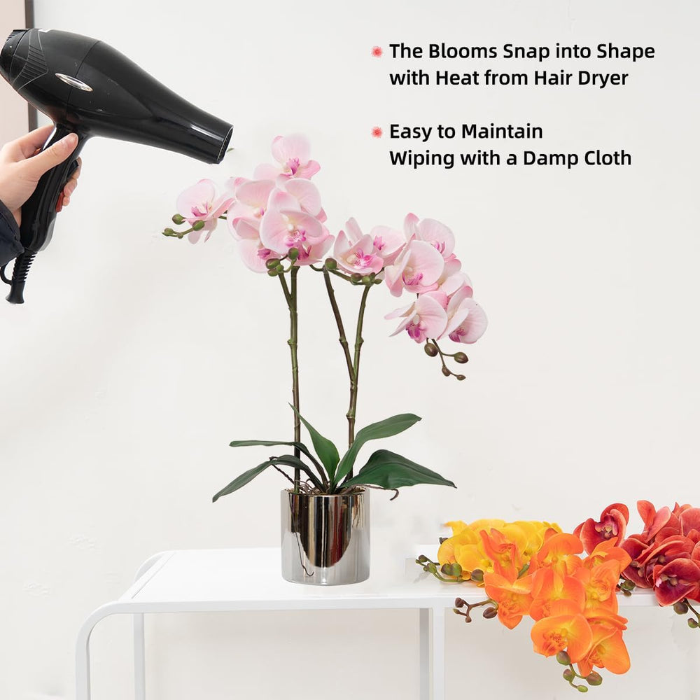 CXGS Artificial Orchid Flower Plant 19.7'' Real Touch Faux Orchids in...