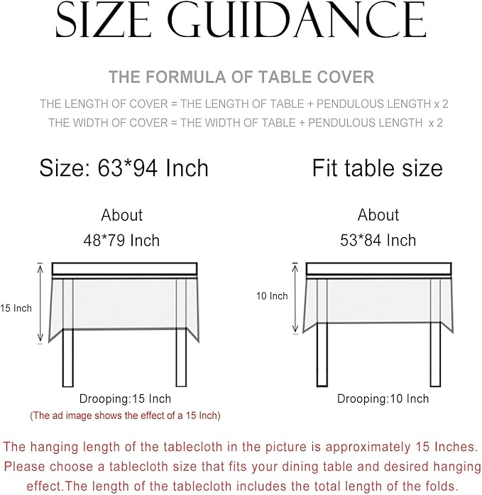 patdrea Designer Linen French Long Tablecloth for Rectangle Table,Fall Country Breathable Floral Tablecloths,Table Cover for Kitchen Dining,Tea Party,Christmas,Thanksgiving,63"x94"-Oliveirad