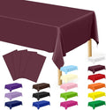 4 PCS Wine Table Cloth Rectangle Table, 54 x 108 Inches Waterproof Plastic Table Cloth Disposable, Picnic Table Cover for Baptism, Picnic, Restaurant, Wedding decor, Fits Rectangle and Round Tables