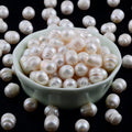 Pearls Beads for Jewelry Making 100pcs 9-10mm Natural Genuine Real Freshwater Cultured Pearl White Rice Oval Loose Gemstone Bead Holes 0.7mm Crafts Necklaces Bracelets Earrings (White, 9-10mm)