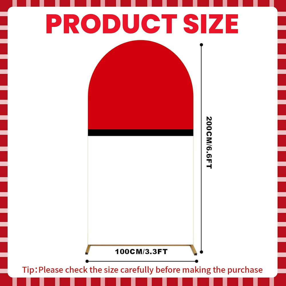 6.6 × 3.3 Ft/79 × 40 Inch Red Black and White Cartoon Arch Cover