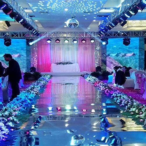 ANMINY Silver Wedding Mirror Aisle Runner, Double Sided, 3.3x65.6Ft