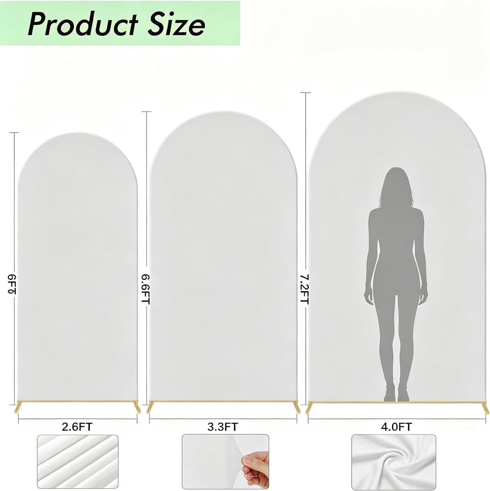 2 Pack 7.2FT+6FT Metal Arch Backdrop Stand with Cover for Wedding Decor