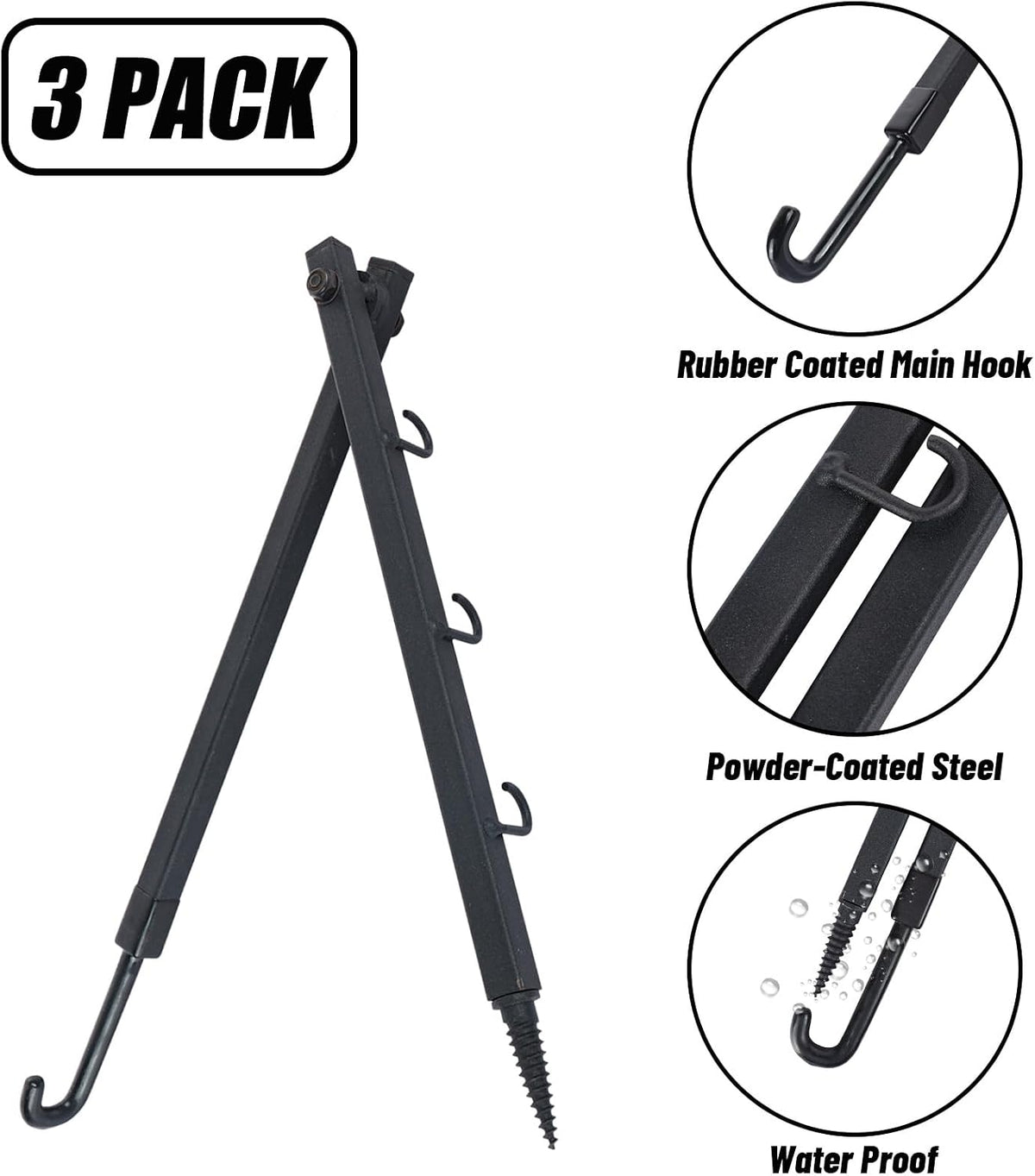Highwild Tree Stand Folding Bow Hanger Gear Hanger Multi Hanger - Pack of 3