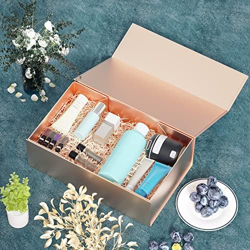 RYDDOY 5Pack Rose Gold Gift Box,9.5x6x3'' Gift Boxes with Lids for Presents
