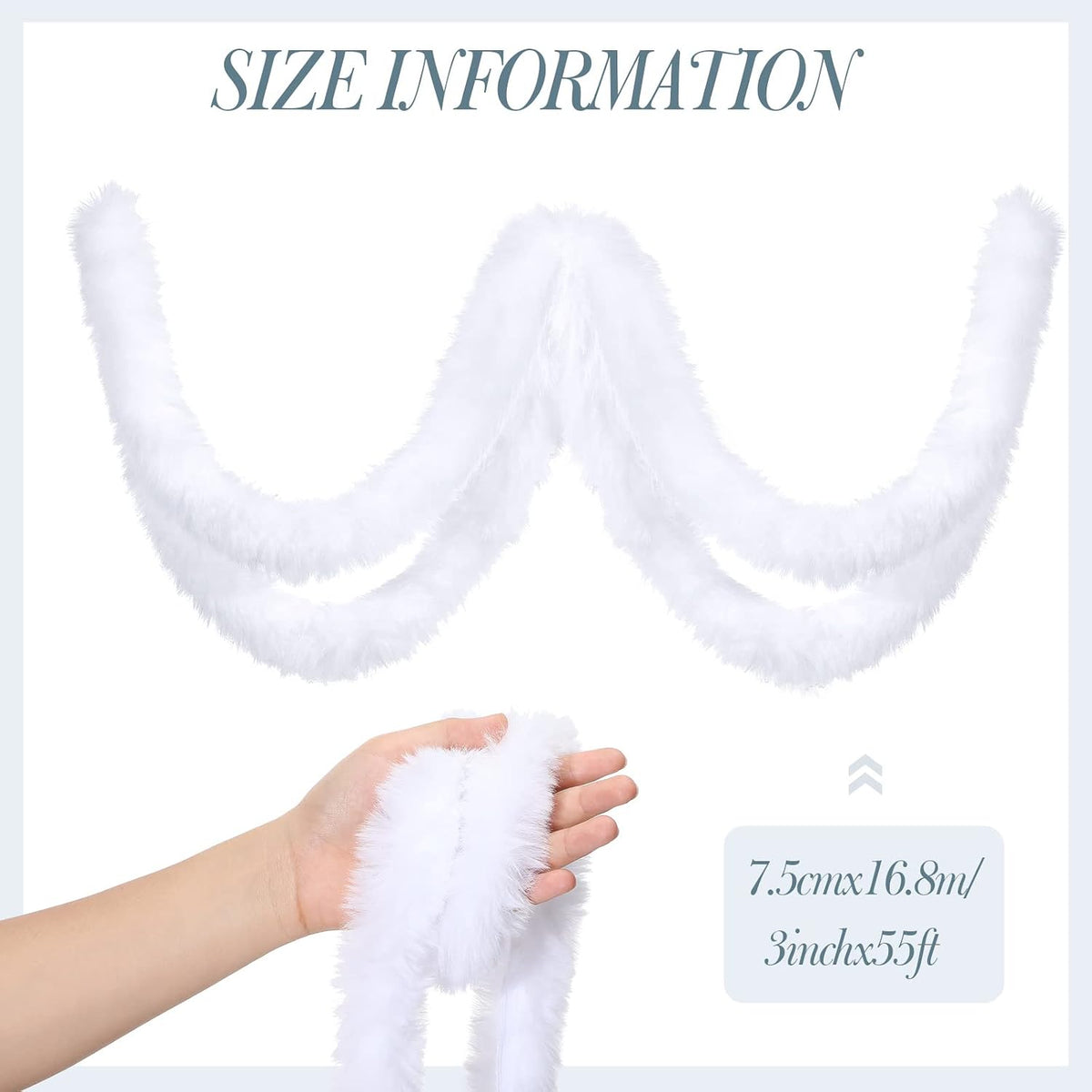 willbond faux fur ribbon christmas garland,white,3 inch x shown in use