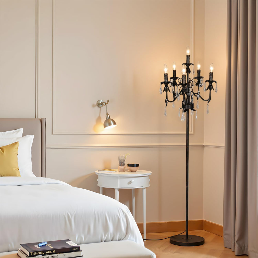 65" Crystal Chandelier Floor Lamp, E12 Base