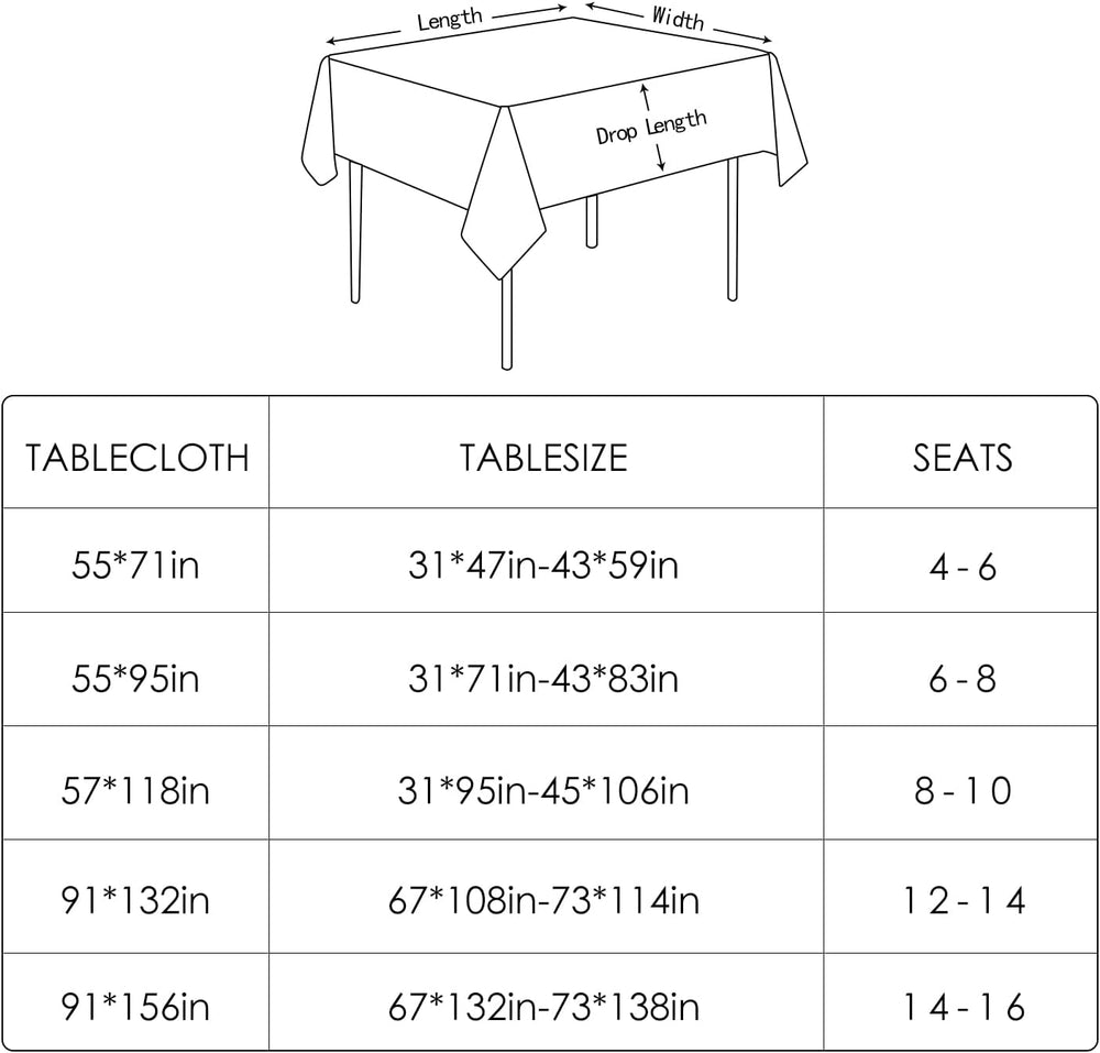 BALCONY & FALCON Rectangle Table Cloth Waterproof Mandarin 57"x118&q...