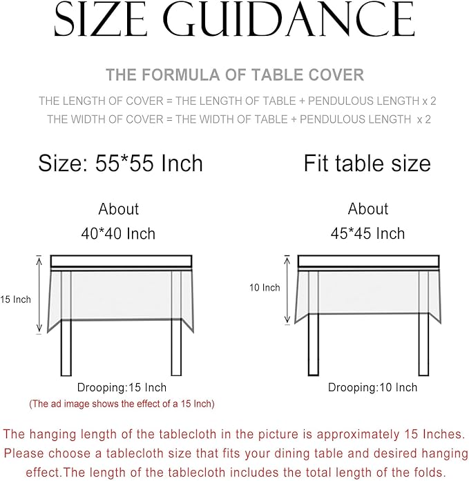 patdrea Designer Beige French Linen Small Tablecloth for Square Table,Anti-Wrinkle Durable Floral Table Cloth,Decor Cover for Kitchen Dining,Tea Party,Christmas,Thanksgiving,55"x55"-Fram