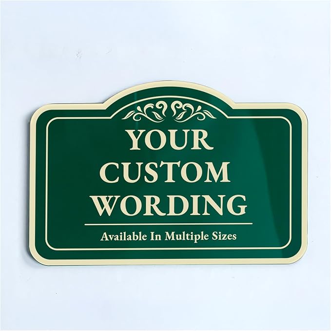 Custom Decorative Outdoor Metal Sign - Personalized Aluminum Driveway Sign, Waterproof, Made In USA - Design 1 Forest Green 42x28 In