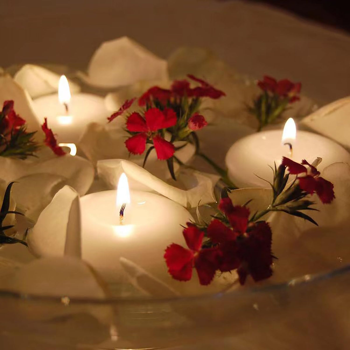 3 inch Floating Candles, 36PACK White/Gold/Red Floating Candle, Long Burning and Smokeless Candle for Wedding, Birthday, Pool, Holiday & Home Decoration Unscented (White)