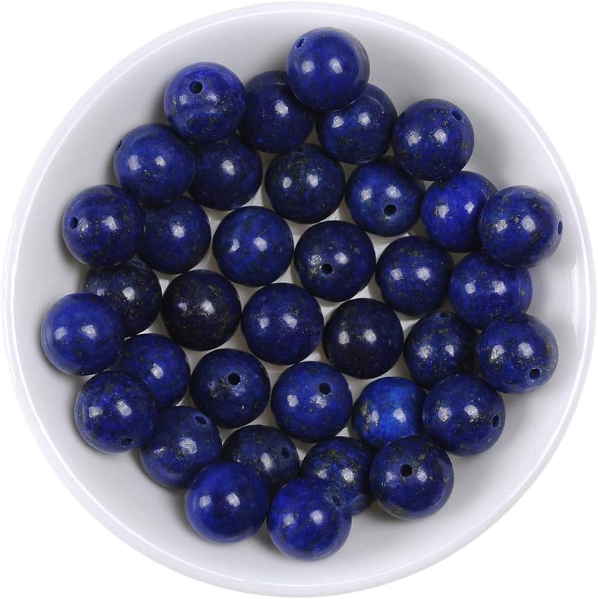 16mm lapis lazuli gemstone round loose beads for, side view