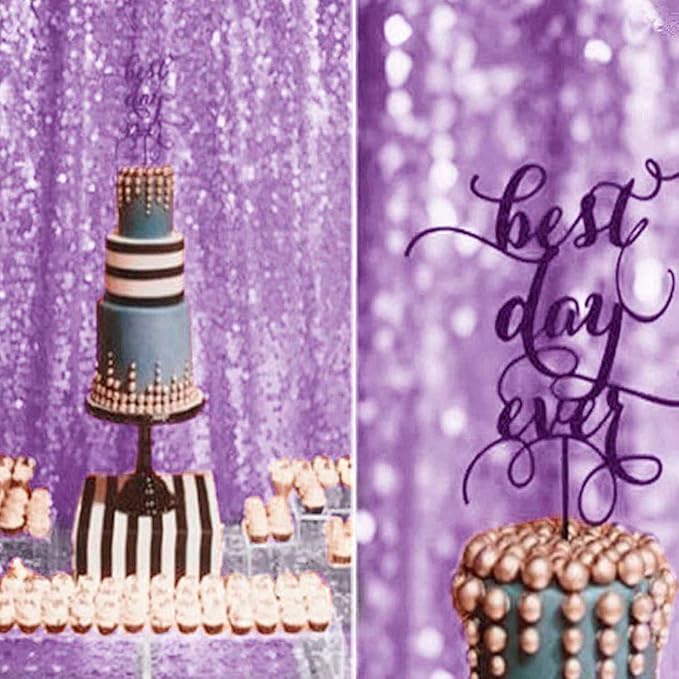Eternal Beauty Lavender Sequin Backdrop, 10x10 Ft Glitter Background Curtains for Shimmer Photography Party Wedding Birthday Back Drop Decor
