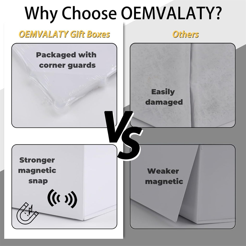 oemvalaty white gift box,18x18x6 inches gift boxes with showing dimensions