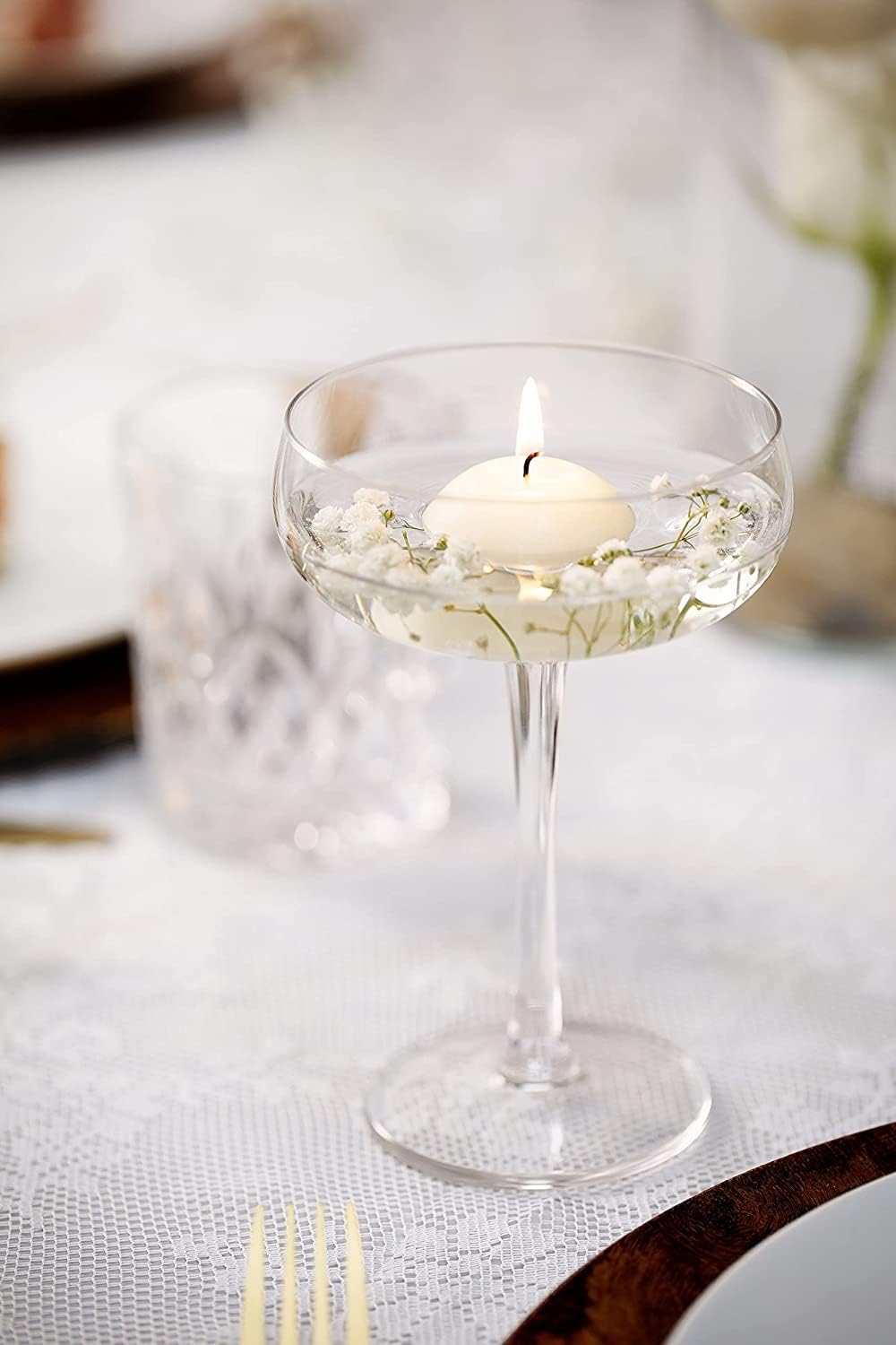BOLSIUS 3 Inch White Floating Candles - 24 Count Unscented - Premium European...