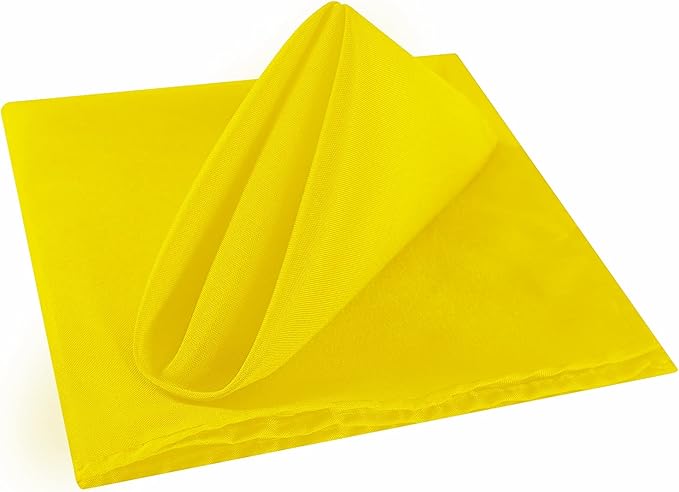 Cloth Napkins 20x20 inch Washable Polyester Dinner Napkins Soft Table Napkins for Wedding Party Dining Banquet(Yellow,50PCS)
