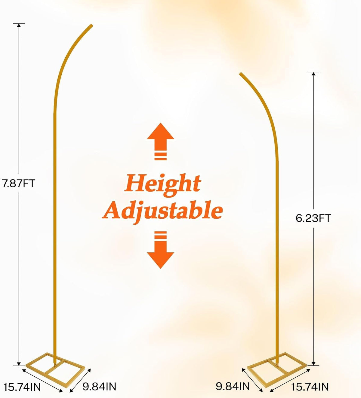 Balloon Arch Stand Kit, Balloon Arch Stand Set of 2 with Metal 8FT & 6.2FT