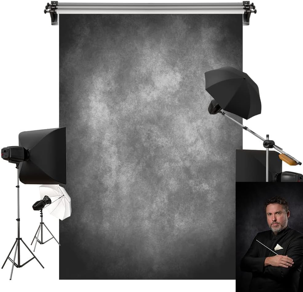 Kate 5x7ft Gray Texture Backdrop Gray Purple Abstract Portrait Headshot Backg...