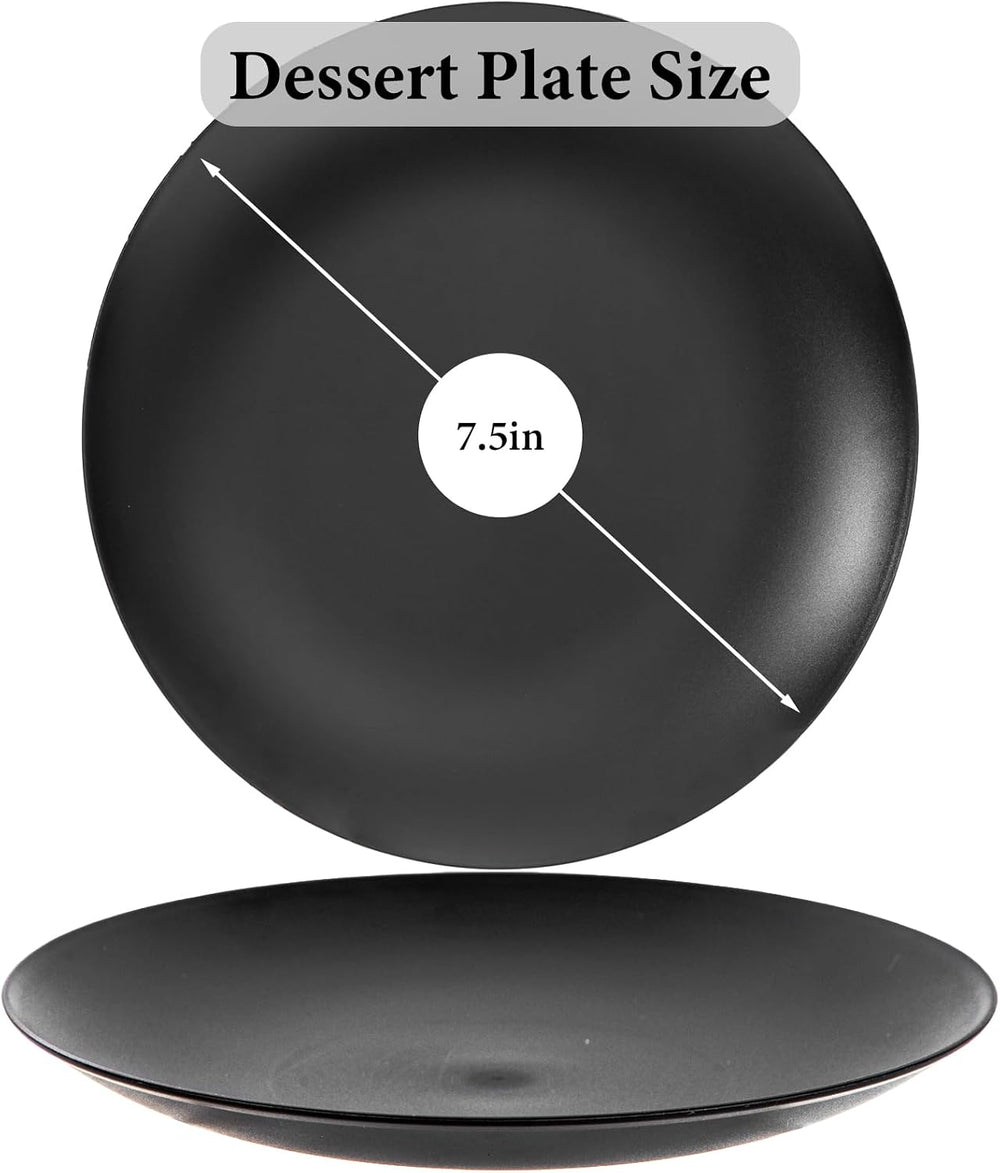 80pcs Heavy-Duty Black Dessert Plates for Party 7.5 Inch